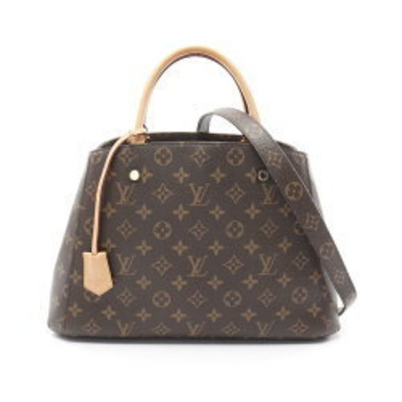 Louis Vuitton Montaigne Handbag Bag Leather Monogram Brown - Picture 1 of 8